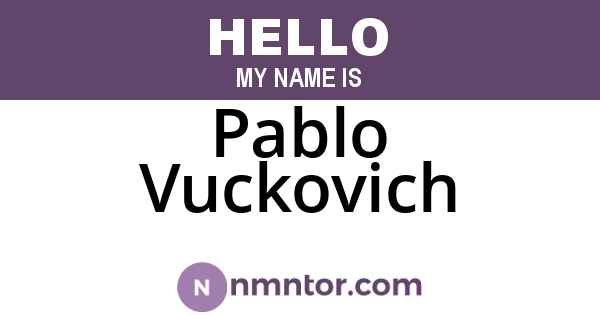 Pablo Vuckovich