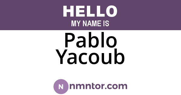 Pablo Yacoub