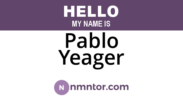 Pablo Yeager