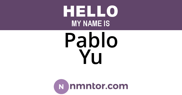 Pablo Yu