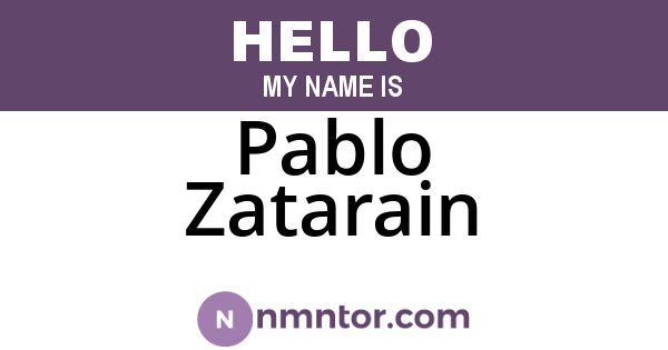 Pablo Zatarain