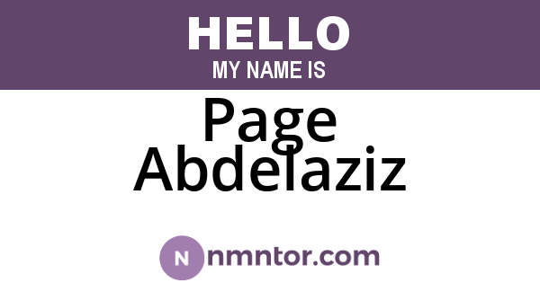 Page Abdelaziz