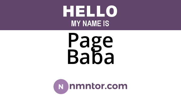 Page Baba