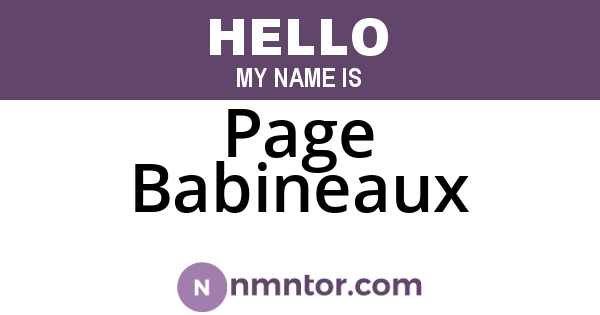 Page Babineaux