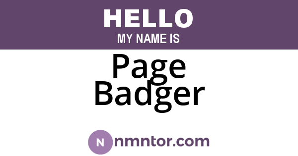 Page Badger