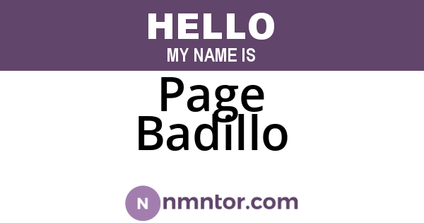 Page Badillo