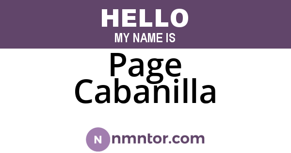 Page Cabanilla