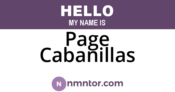 Page Cabanillas