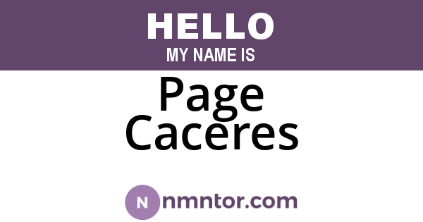 Page Caceres