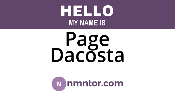 Page Dacosta