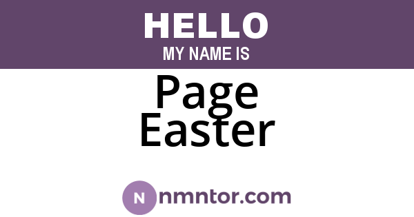 Page Easter