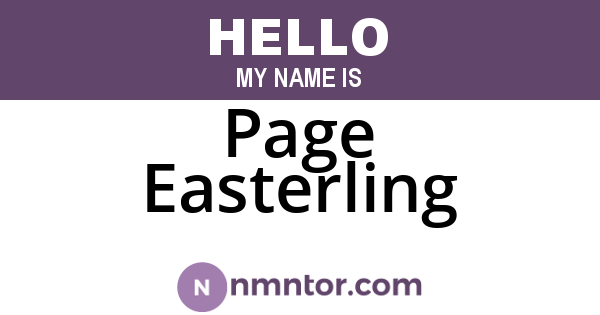 Page Easterling