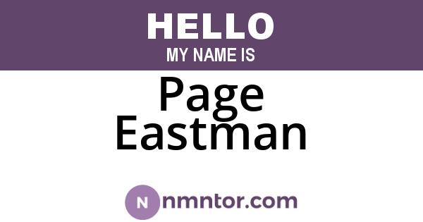 Page Eastman