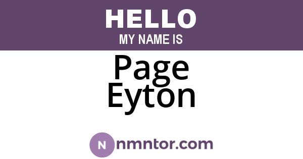 Page Eyton