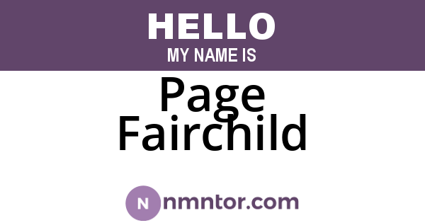 Page Fairchild