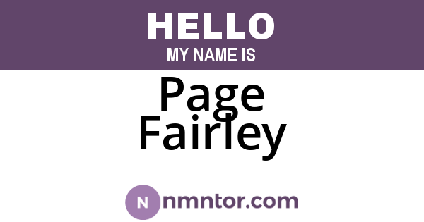Page Fairley