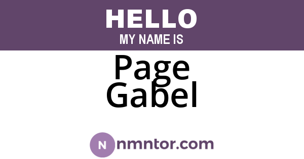 Page Gabel