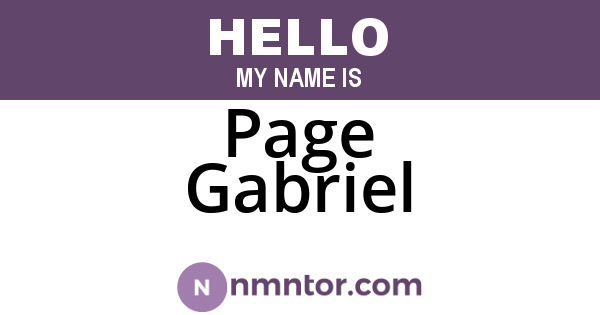 Page Gabriel