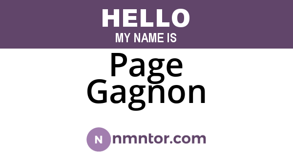 Page Gagnon