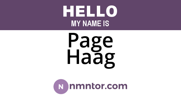 Page Haag