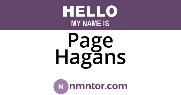 Page Hagans