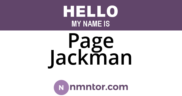 Page Jackman