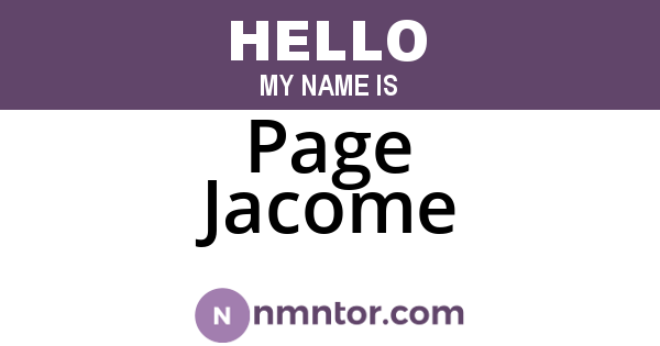 Page Jacome