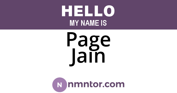 Page Jain