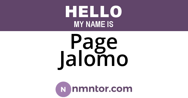 Page Jalomo