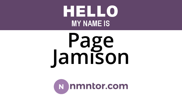 Page Jamison
