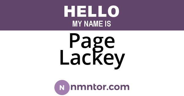 Page Lackey
