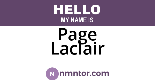Page Laclair