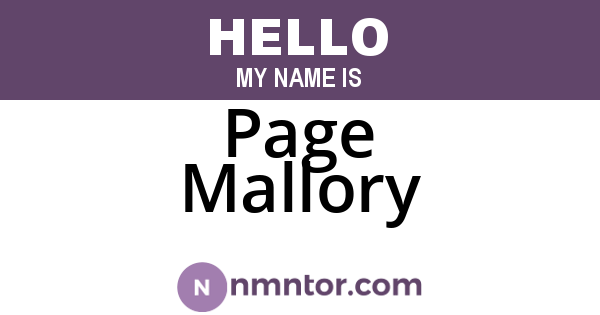 Page Mallory