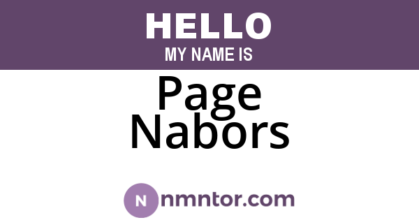 Page Nabors