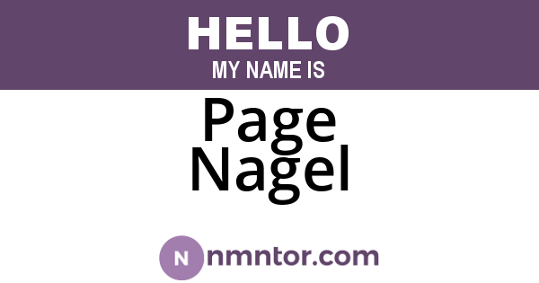 Page Nagel