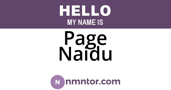 Page Naidu