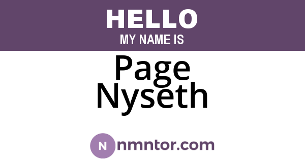 Page Nyseth