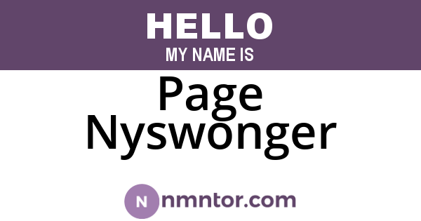 Page Nyswonger