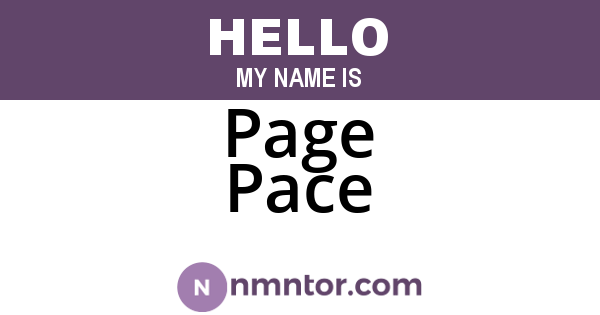 Page Pace