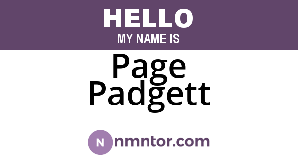 Page Padgett