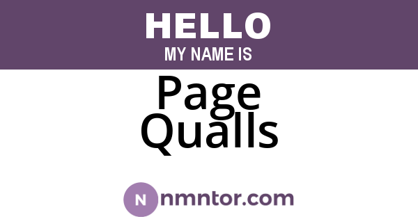Page Qualls