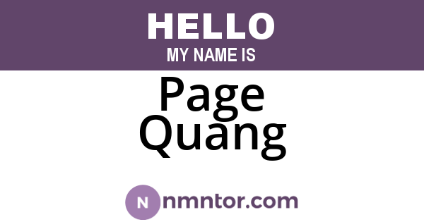 Page Quang