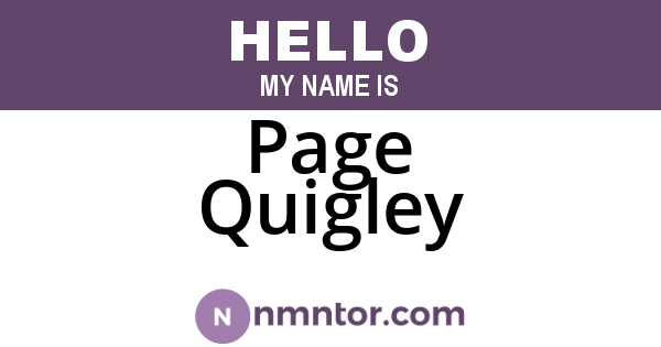 Page Quigley