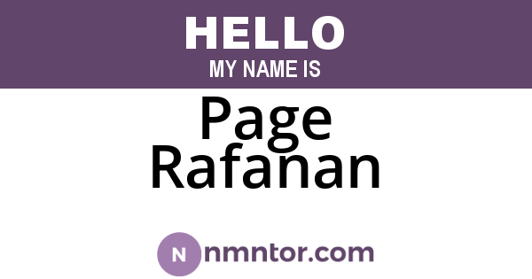 Page Rafanan