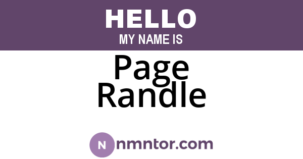 Page Randle