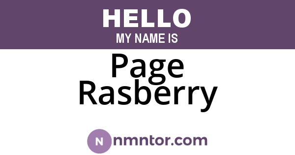 Page Rasberry