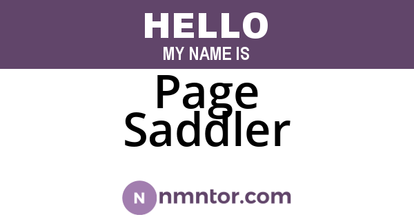 Page Saddler
