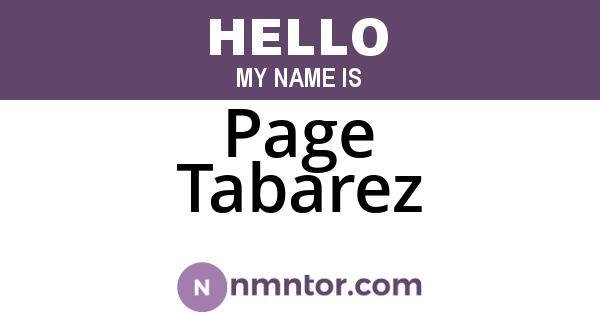 Page Tabarez