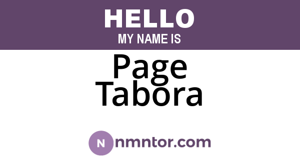 Page Tabora