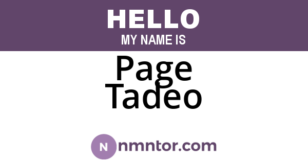 Page Tadeo